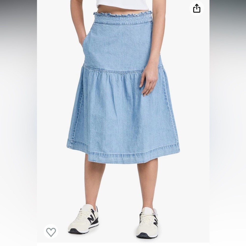 Madewell Women's Denim Pull-On Midi Skirt size small